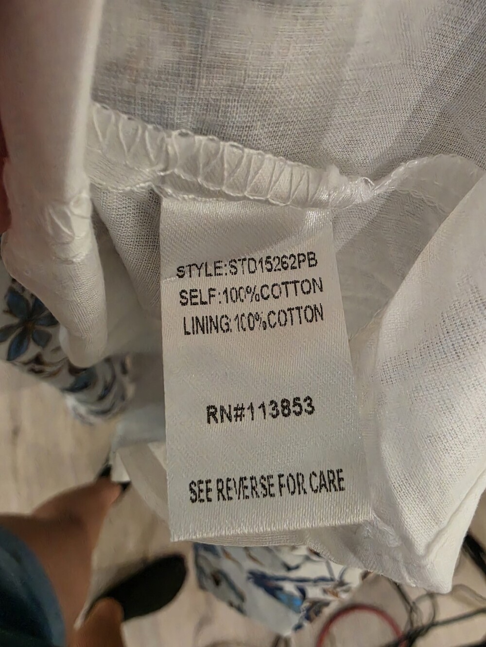 Sugarlips White Maxi Dress with Blue & Tan Floral Print - Picture 6 of 6